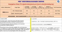 提供中国广州到印尼雅加达空运和海运门到门服务